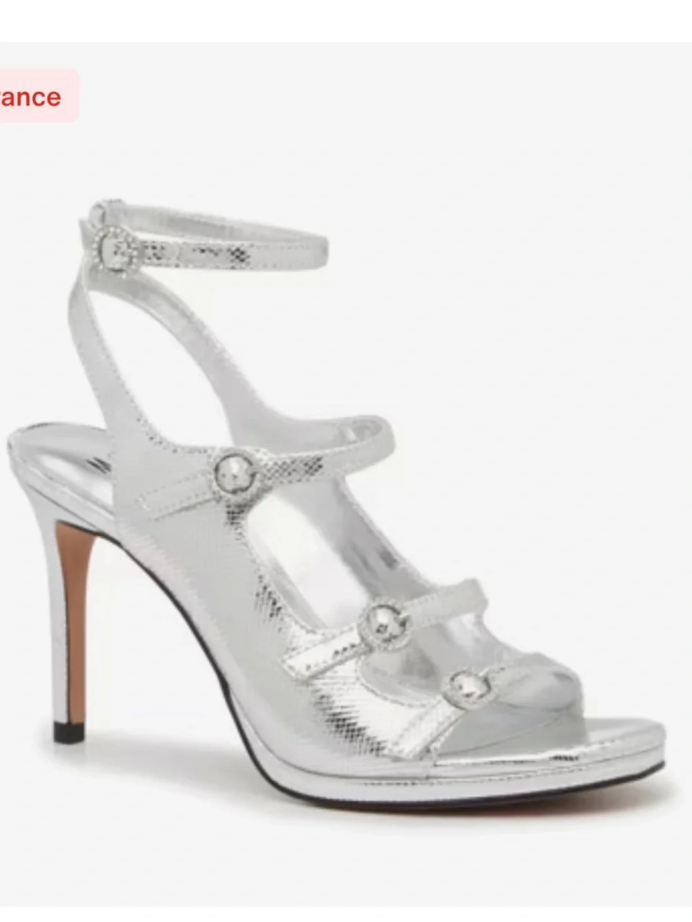 Mix No. 6 Metallic Silver Strappy High Heel Sandal